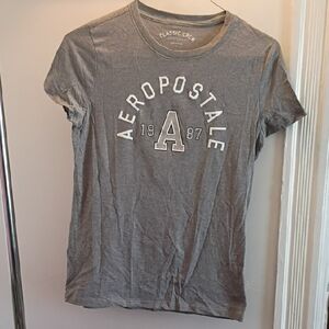Aeropostale Heather Gray Logo Tee